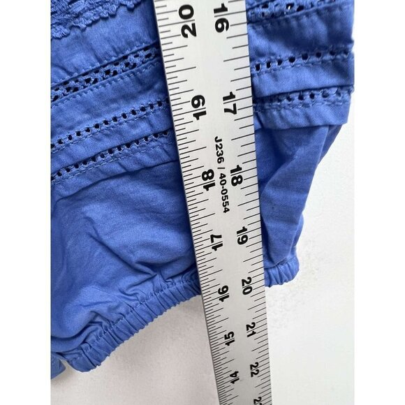 John's Bay Women Cotton Balloon Sleeves blue top Size 1X - Picture 5 of 11